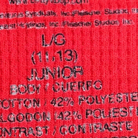 Betty Boop Red "Hottie" Thermal Junior Size 11-13 - Picture 5 of 5